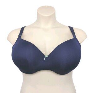 Lane Bryant Cacique Bra Lightly Lined Balconette Navy Blue 42DDD